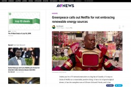 Greenpeace Netflix digital PR campaign